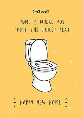 New Home Toilet Seat Card