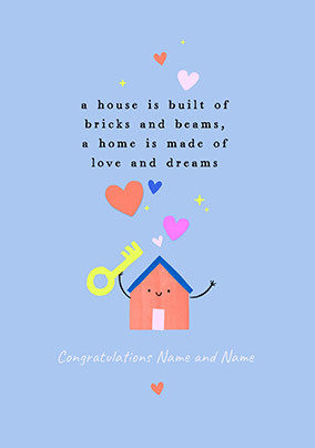 Bricks and Beams Personalised New Home Card