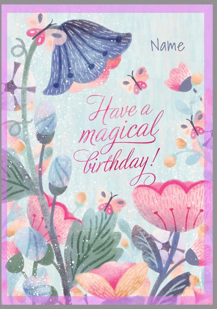 Flowers Kids Birthday Card