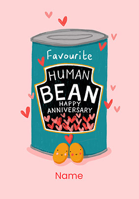 Favourite Human Bean Anniversary Card