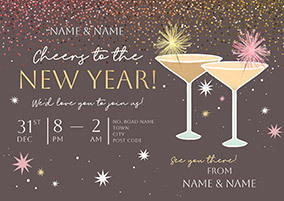 New Year's Eve Party Landscape Invitation Card