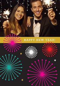 Tap to view Happy New Year Fireworks Photo Upload Card