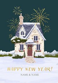 Tap to view Happy New Year Winter Cottage Card