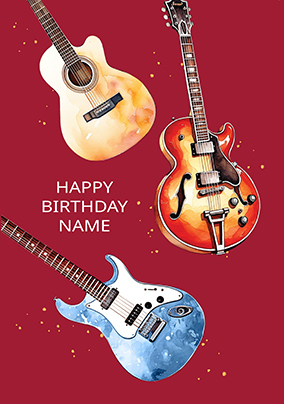 Guitars Personalised Birthday Card