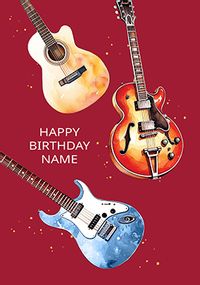 Tap to view Guitars Personalised Birthday Card