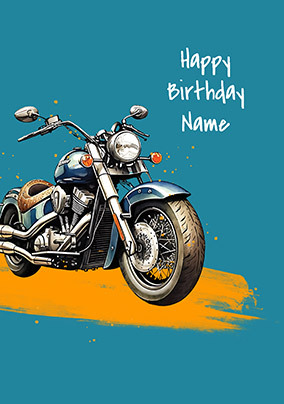 Motorbike Personalised Birthday Card