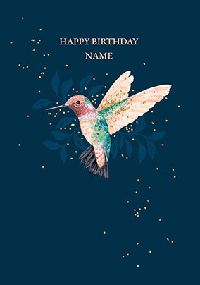 Hummingbird Personalised Birthday Card