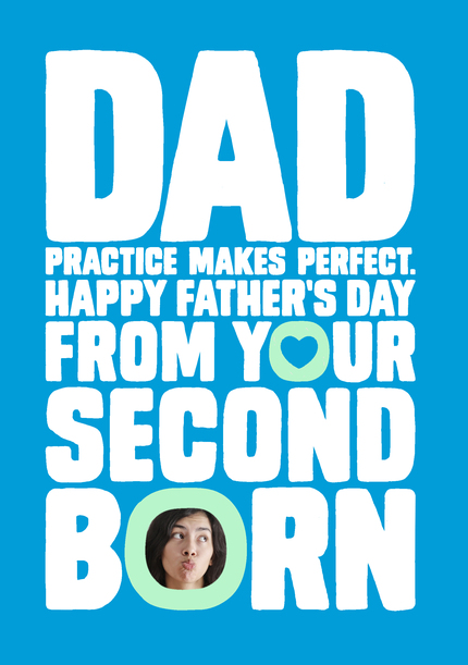 Second Born Father's Day Photo Card