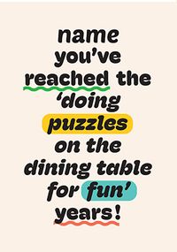 Tap to view Doing Puzzles For Fun Birthday Card