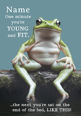 Young And Fit Frog Birthday Card