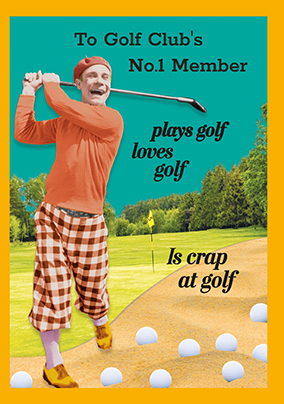 No 1 Golf Club Member Birthday Card