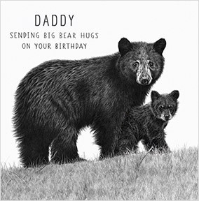 Big Bear Hugs Daddy Square Birthday Card