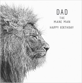 Dad The Mane Man Square Birthday Card