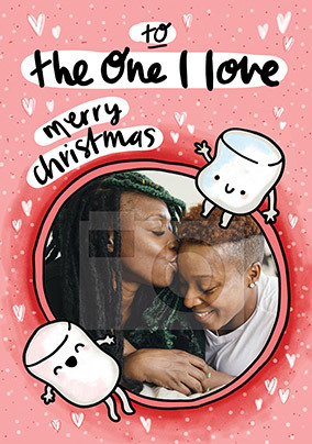 One I Love Marshmallow Photo Christmas Card
