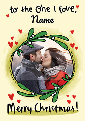 One I Love Mistletoe Photo Christmas Card