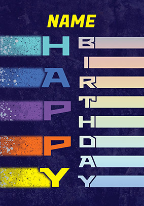 Colourful Text Happy Birthday Card