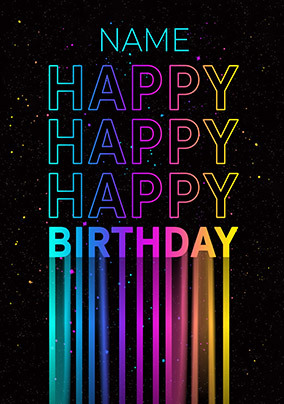 Bold Text Happy Birthday Card