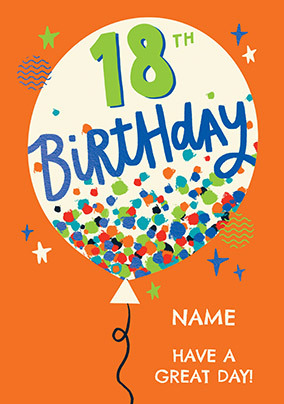 Happy 18th Birthday Balloon Card