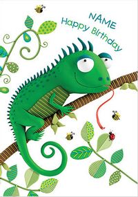 Tap to view Chameleon Personalised Happy Birthday Card