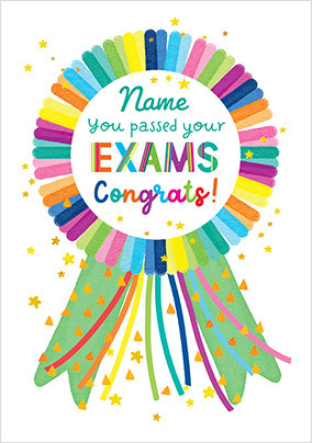 Congratulations on Passing your Exams Rosette Card