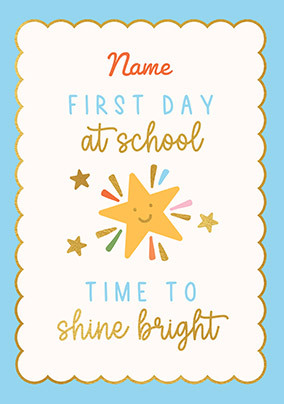 First Day of School Personalised Card