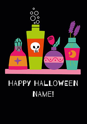 Potion Bottles Personalised Halloween Card