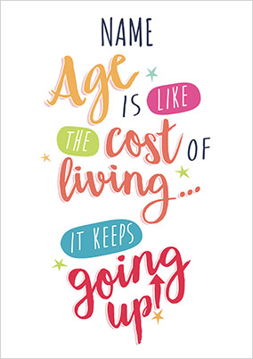 Cost Of Living Birthday Card