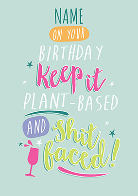 Plant Based Personalised Birthday Card
