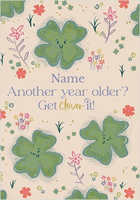 Get Clover It Personalised Birthday Card