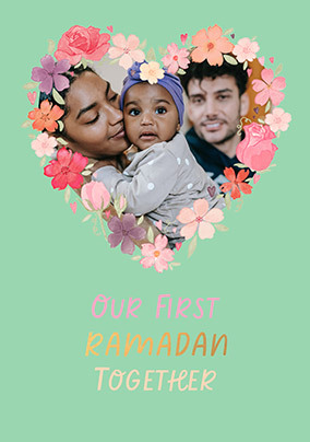 Our First Ramadan Together Floral Wreath Photo Card