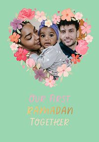 Tap to view Our First Ramadan Together Floral Wreath Photo Card