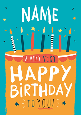 Very Very Happy Birthday Personalised Card