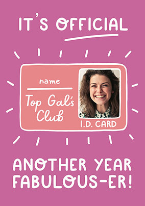 Top Gals Club Photo Birthday Card