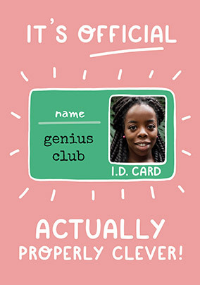 Genius Club Exam Photo Card