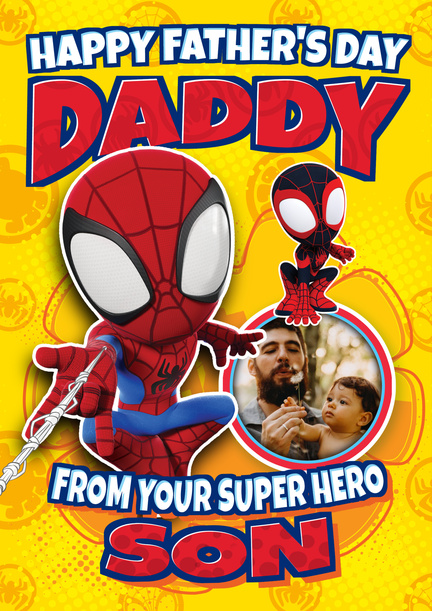 Spidey & Friends - Super Hero Son Happy Father's Day Photo Card