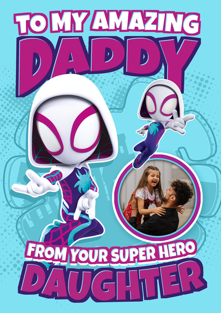 Spidey & Friends - Super Hero Daughter Happy Father's Day Photo Card