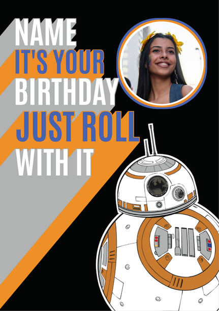 Star Wars BB8 Photo Birthday Card