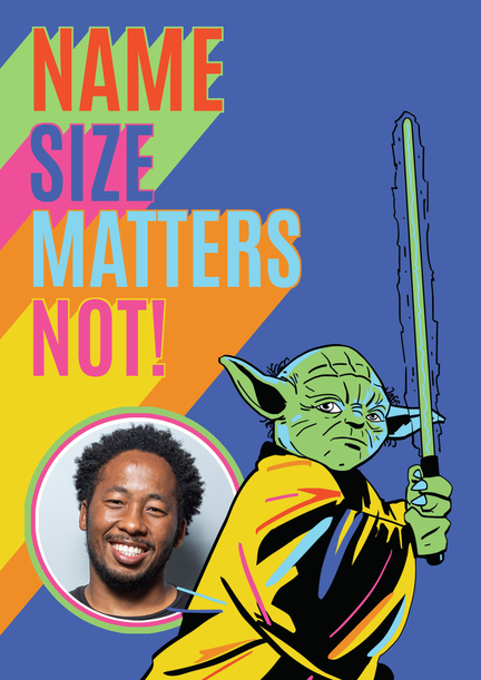 Star Wars Yoda Size Matters Not Photo Birthday Card