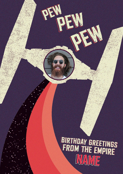 Star Wars Pew Pew Pew Birthday Photo Card