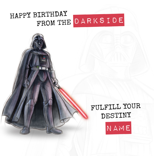 Darth Vader Happy Birthday From the Darkside Card