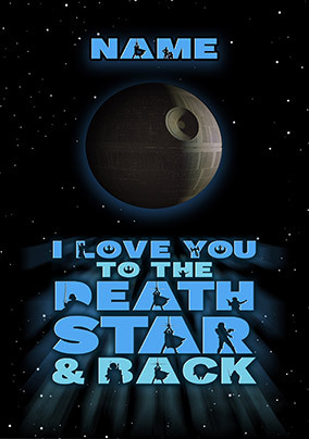 Star Wars Death Star Blue Valentine's Day Card