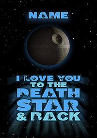 Tap to view Star Wars Death Star Blue Anniversary Card