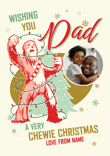 Star Wars Chewie Dad Christmas Photo Card