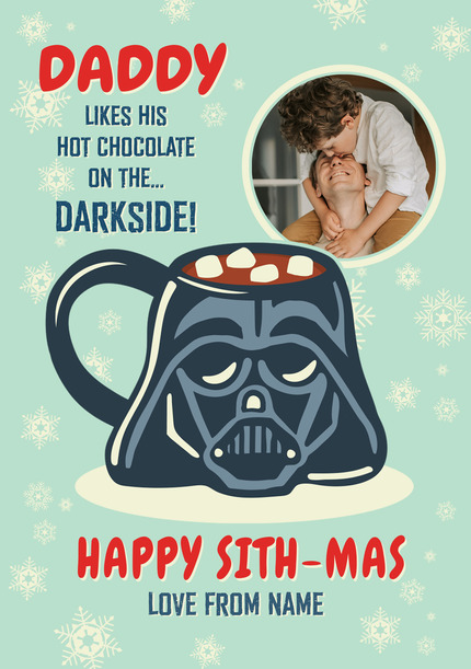 Star Wars Daddy Hot Chocolate Christmas Photo Card