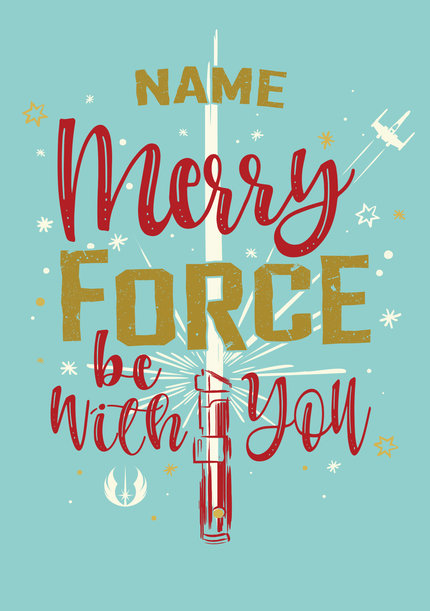 Star Wars Merry Force Be With You Christmas Card