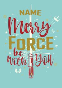 Tap to view Star Wars Merry Force Be With You Christmas Card