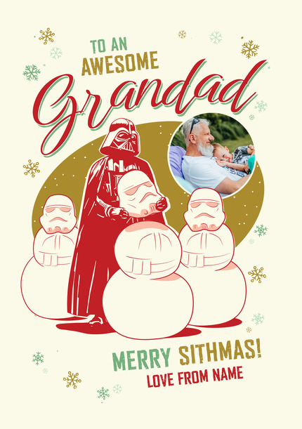 Star Wars Grandad Christmas Photo Card