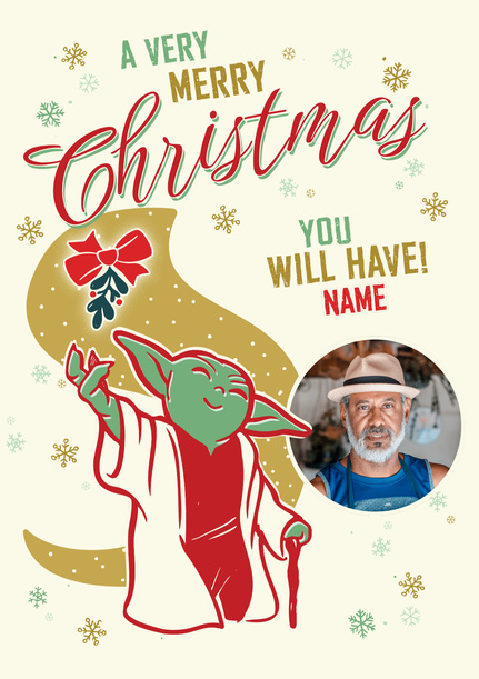 Star Wars Yoda Christmas Photo Card