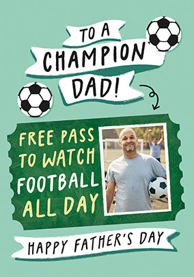 Football Pass Father's Day Photo Card