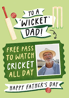Free Cricket Pass Father's Day Card